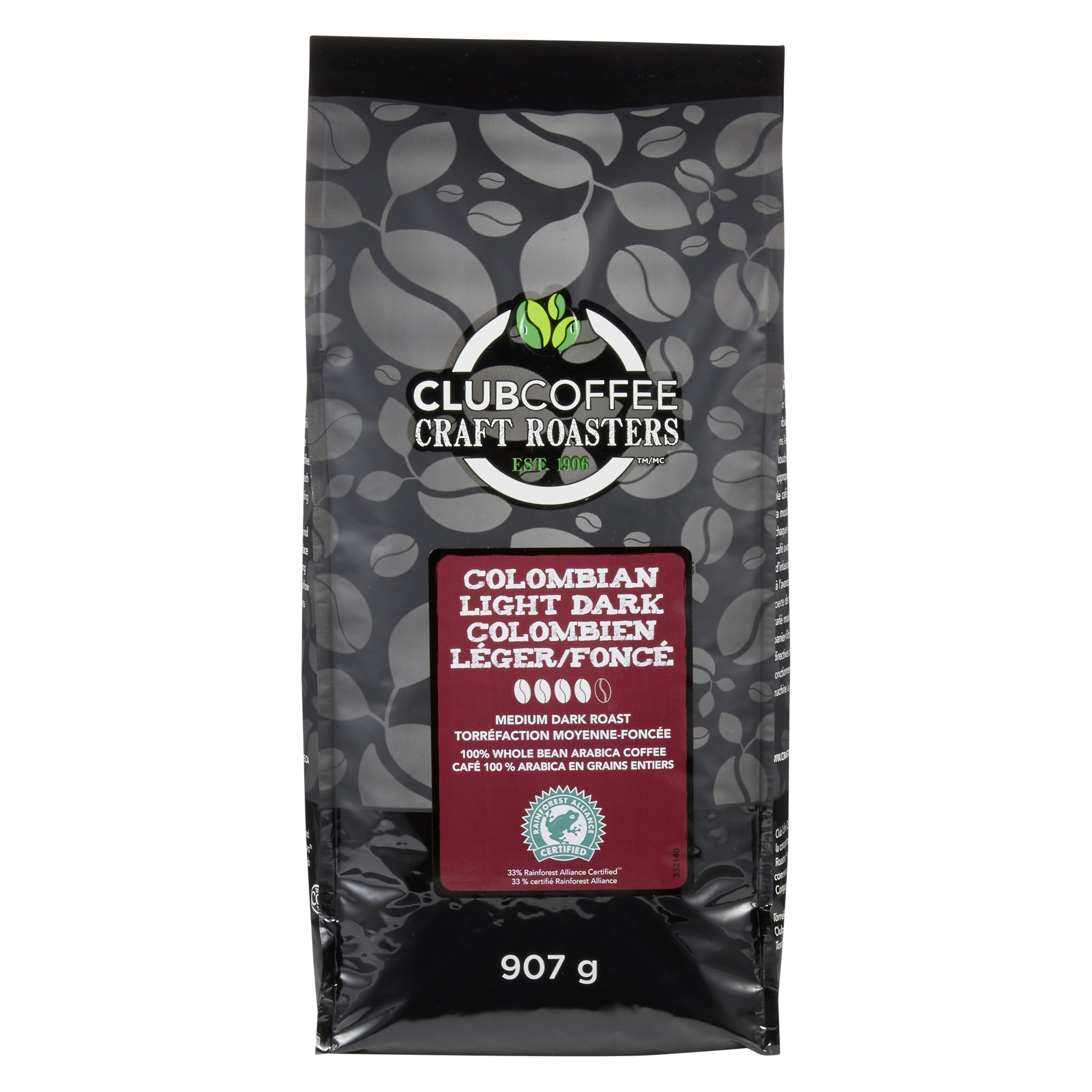 CRAFT ROASTERS COLOMBIAN LIGHT DARK WHOLE BEAN BAG